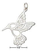 Silver Charms & Pendants Sterling Silver Charm:  Silhouette Hummingbird Charm JadeMoghul Inc.