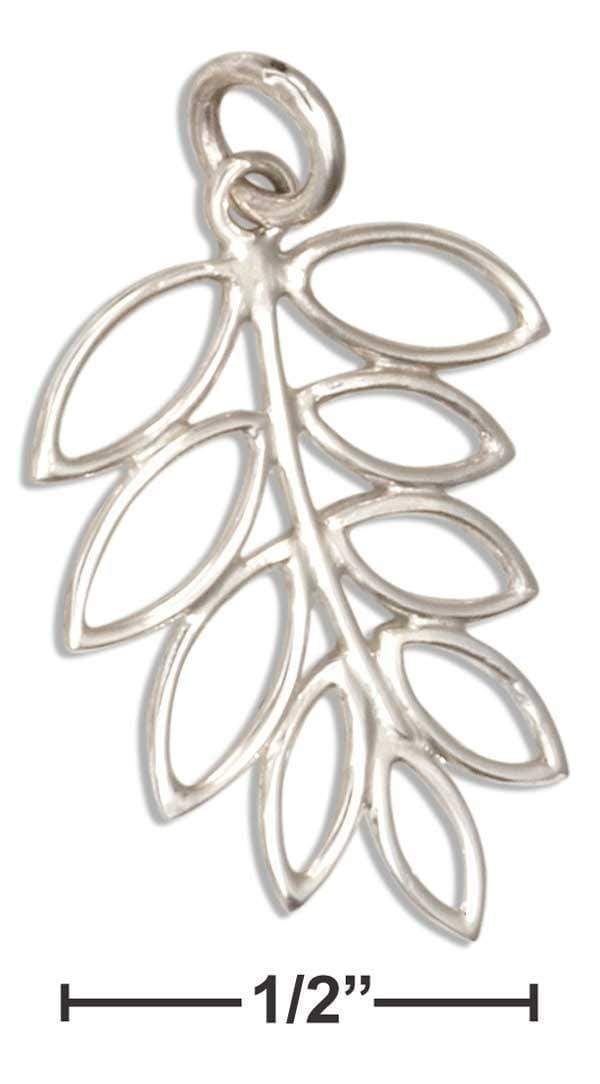 Silver Charms & Pendants Sterling Silver Charm:  Silhouette Open Work Fern Charm Pendant JadeMoghul Inc.