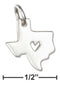 Silver Charms & Pendants Sterling Silver Charm:  Silhouette Texas State Charm With Heart Cut Out JadeMoghul Inc.