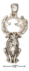 Silver Charms & Pendants Sterling Silver Charm:  Sitting Bull Moose Pendant JadeMoghul Inc.