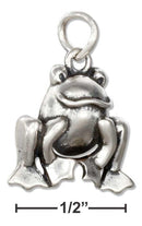 Silver Charms & Pendants Sterling Silver Charm:  Sitting Frog Charm JadeMoghul Inc.