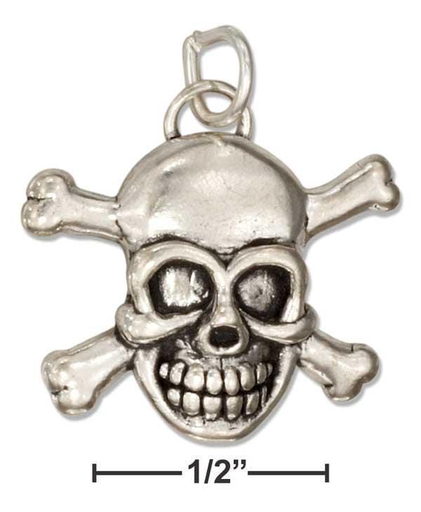 Silver Charms & Pendants Sterling Silver Charm:  Skull And Crossbones Charm JadeMoghul Inc.