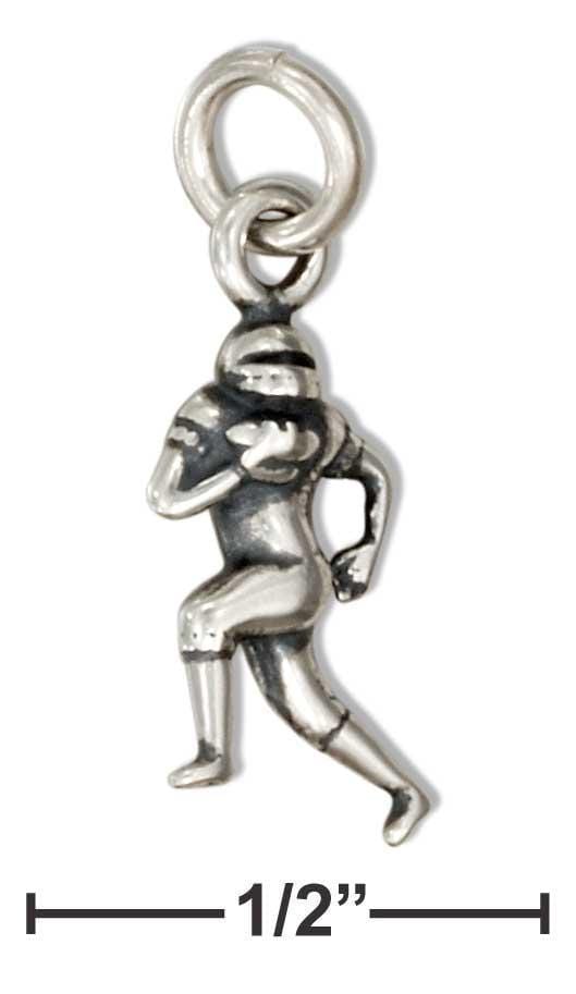 Silver Charms & Pendants Sterling Silver Charm:  Small 3D Running Football Player Charm JadeMoghul Inc.