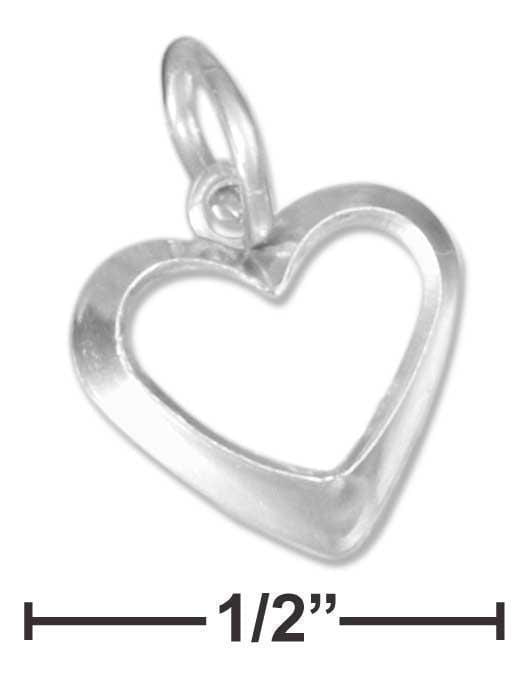 Silver Charms & Pendants Sterling Silver Charm:  Small Open Heart Charm JadeMoghul