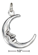 Silver Charms & Pendants Sterling Silver Charm:  Small Reversible Smiling Crescent Moon Charm JadeMoghul