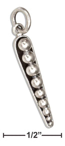 Silver Charms & Pendants Sterling Silver Charm:  Spike Dangle Charm With Round Bead Gradation Granulation JadeMoghul Inc.