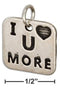 Silver Charms & Pendants Sterling Silver Charm:  Square "I Heart U More" Message Charm JadeMoghul Inc.