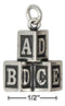 Silver Charms & Pendants Sterling Silver Charm:  Stacked Toy Alphabet Baby Blocks Charm JadeMoghul Inc.