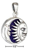 Silver Charms & Pendants Sterling Silver Charm:  Sun And Moon On Blue Pendant JadeMoghul