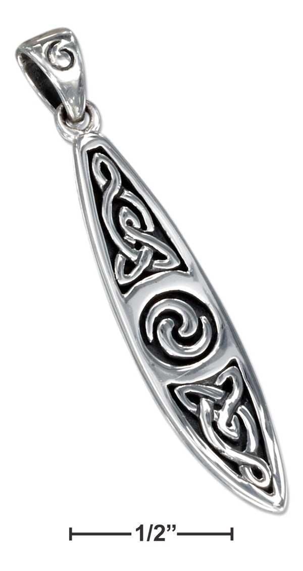 Silver Charms & Pendants Sterling Silver Charm:  Surfboard Pendant With Celtic Knots JadeMoghul