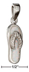 Silver Charms & Pendants Sterling Silver Charm:  Synthetic White Opal Flip-Flop Pendant JadeMoghul Inc.