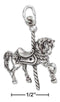 Silver Charms & Pendants Sterling Silver Charm:  Three Dimensional Carousel Horse Charm JadeMoghul