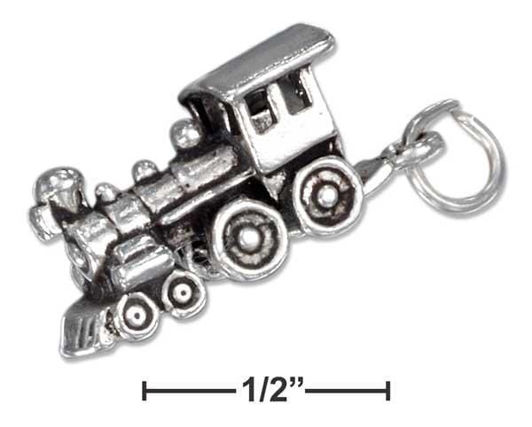 Silver Charms & Pendants Sterling Silver Charm:  Three Dimensional Choo-choo Train Charm JadeMoghul