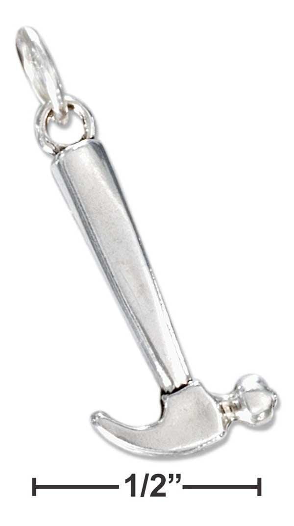 Silver Charms & Pendants Sterling Silver Charm:  Three Dimensional Hammer Charm JadeMoghul