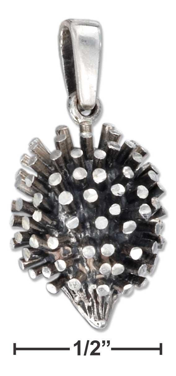 Silver Charms & Pendants Sterling Silver Charm:  Three Dimensional Hedgehog Pendant JadeMoghul