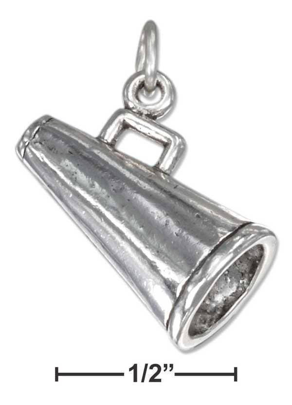 Silver Charms & Pendants Sterling Silver Charm:  Three Dimensional Megaphone Charm JadeMoghul