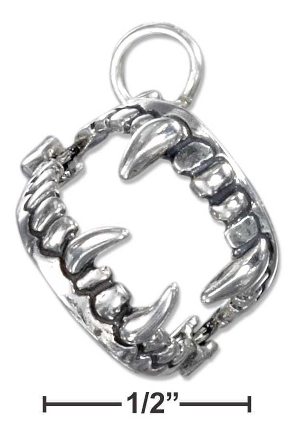 Silver Charms & Pendants Sterling Silver Charm:  Three Dimensional Movable Fangs Charm JadeMoghul