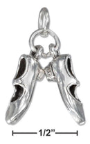 Silver Charms & Pendants Sterling Silver Charm:  Three Dimensional Pair Of Tap Shoes Charm JadeMoghul