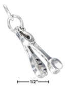 Silver Charms & Pendants Sterling Silver Charm:  Three Dimensional Pair Of Wrenches Charm JadeMoghul