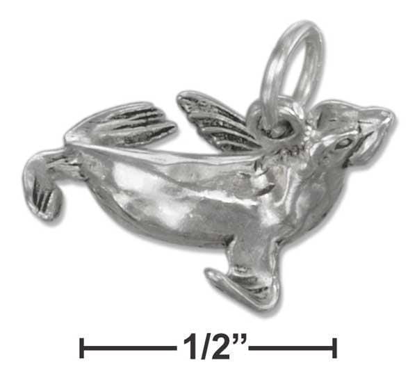 Silver Charms & Pendants Sterling Silver Charm:  Three Dimensional Sea Lion Charm JadeMoghul