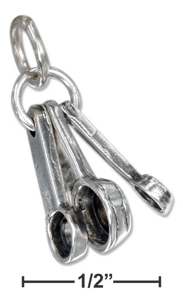 Silver Charms & Pendants Sterling Silver Charm:  Three Dimensional Three Measuring Spoons Charm JadeMoghul