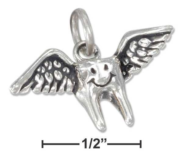 Silver Charms & Pendants Sterling Silver Charm:  Three Dimensional Tooth Fairy Charm JadeMoghul