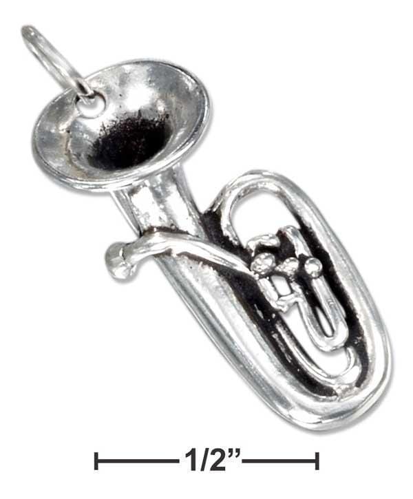 Silver Charms & Pendants Sterling Silver Charm:  Three Dimensional Tuba Charm JadeMoghul