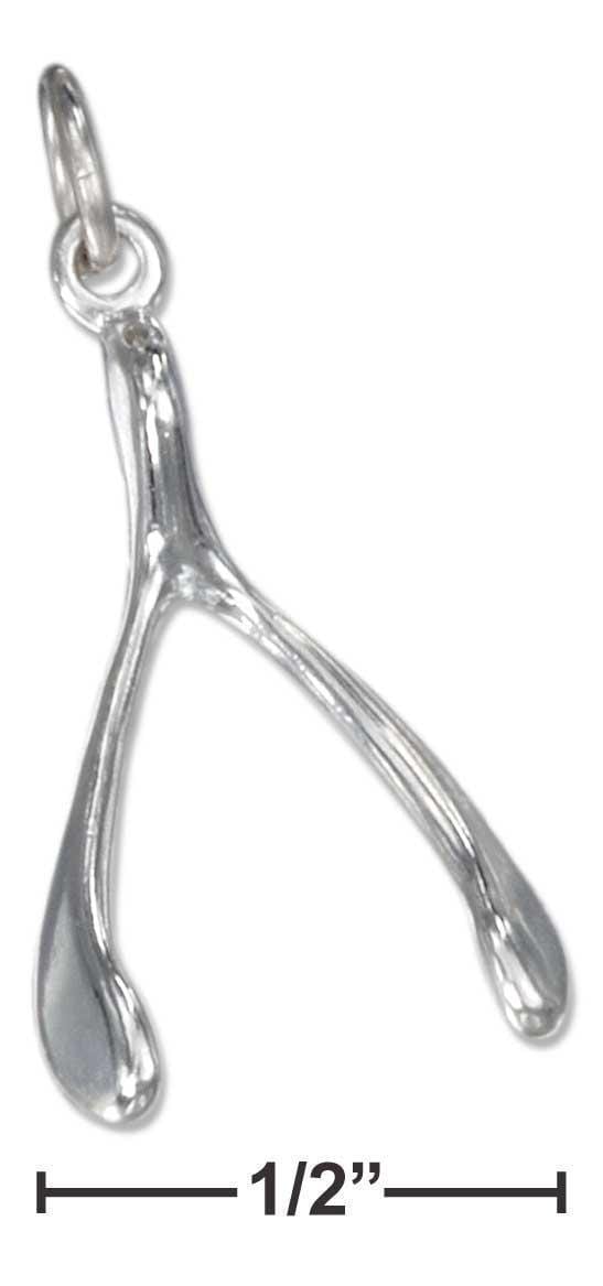 Silver Charms & Pendants Sterling Silver Charm:  Three Dimensional Wishbone Charm JadeMoghul