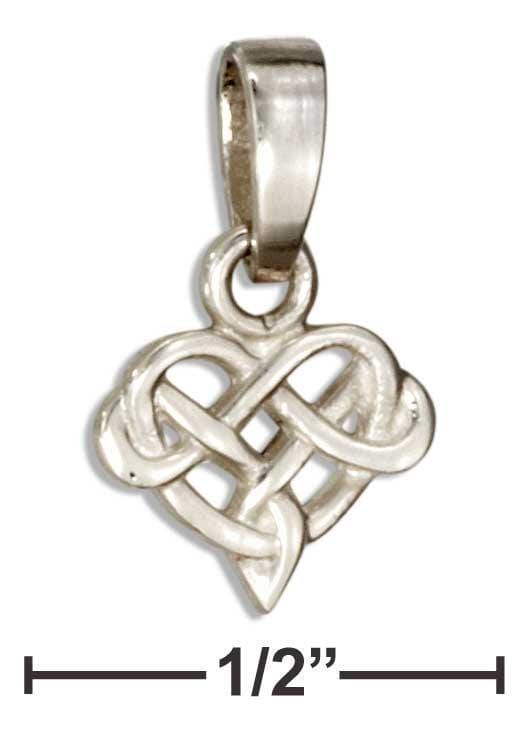 Sterling Silver Charm:  Tiny Celtic Knot Heart Pendant