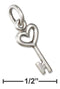 Silver Charms & Pendants Sterling Silver Charm:  Tiny Heart Key Charm JadeMoghul Inc.