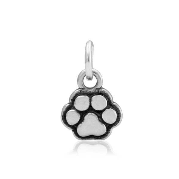 Silver Charms & Pendants Sterling Silver Charm:  Tiny Tot Paws Dog Paw Print Charm JadeMoghul Inc.