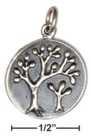 Silver Charms & Pendants Sterling Silver Charm:  Tree Of Life Round Charm Mother And Baby Trees JadeMoghul Inc.