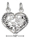 Silver Charms & Pendants Sterling Silver Charm:  Two Piece Break Apart Heart "mother Daughter" Charm JadeMoghul