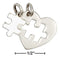 Silver Charms & Pendants Sterling Silver Charm:  Two Piece Heart With Cutout And Puzzle Piece Autism Charm Set JadeMoghul Inc.