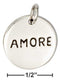 Silver Charms & Pendants Sterling Silver Charm:  Two Sided Round "Amore" "Love" Message Charm JadeMoghul Inc.