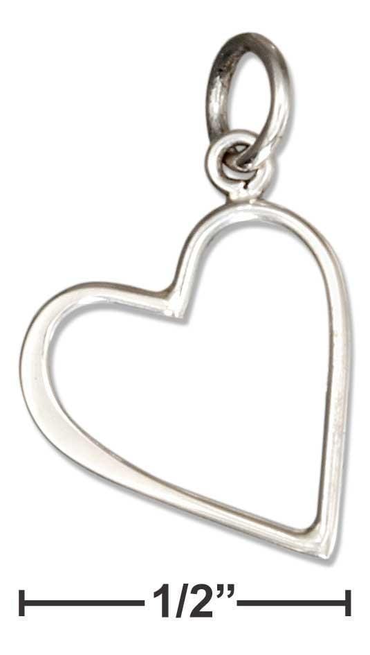 Silver Charms & Pendants Sterling Silver Charm:  Wire Open Heart Charm JadeMoghul Inc.