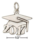 Silver Charms & Pendants Sterling Silver Charm:  Year "2017" Graduation Cap Charm JadeMoghul Inc.