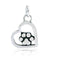 Silver Charms & Pendants Sterling Silver Charm:  You Walked Into My Heart Dog Paw Print Love Charm JadeMoghul Inc.