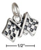 Silver Charms & Pendants Sterling Silver Checkered Flags Charm JadeMoghul Inc.