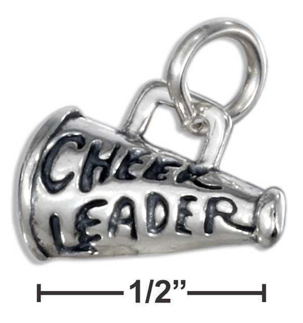 Silver Charms & Pendants STERLING SILVER "CHEERLEADER" MEGAPHONE CHARM JadeMoghul