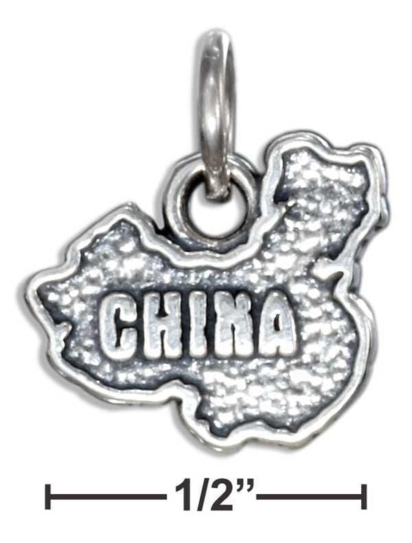 Silver Charms & Pendants STERLING SILVER "CHINA" MAP CHARM JadeMoghul