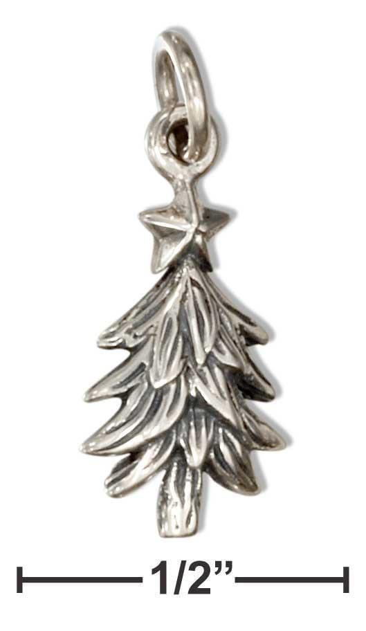 Silver Charms & Pendants Sterling Silver Christmas Tree Charm With Star JadeMoghul