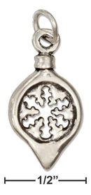 Silver Charms & Pendants Sterling Silver Christmas Tree Ornament Charm With Snowflake JadeMoghul Inc.