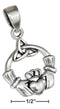 Silver Charms & Pendants Sterling Silver Claddagh Pendant With Trinity Knot JadeMoghul Inc.