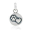 Silver Charms & Pendants Sterling Silver Close To My Heart Mini Heart And Dog Paw Print Charm JadeMoghul Inc.