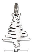 Silver Charms & Pendants Sterling Silver Contemporary Squiggle Christmas Tree Charm JadeMoghul Inc.