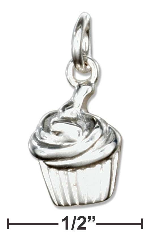 Silver Charms & Pendants STERLING SILVER CUPCAKE CHARM JadeMoghul