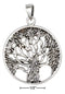 Silver Charms & Pendants Sterling Silver Detailed Round Tree Of Life Pendant JadeMoghul