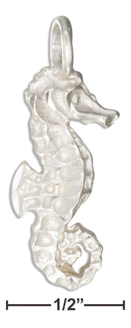 Silver Charms & Pendants Sterling Silver Diamond Cut Seahorse Pendant JadeMoghul