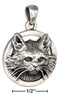 Silver Charms & Pendants Sterling Silver Domestic Long Hair Cat Pendant JadeMoghul Inc.